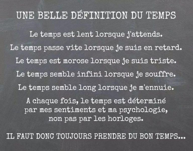 Une belle définition du temps