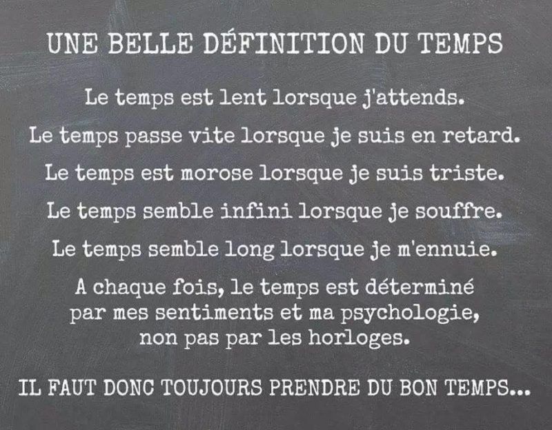 Une belle définition du temps